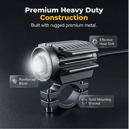 Universal Motorcycle LED Spotlight Dual Color Auxiliary Driving Light