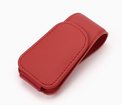 Magnetic Sun Visor Organizer Leather Sunglasses, Card & Ticket Holder