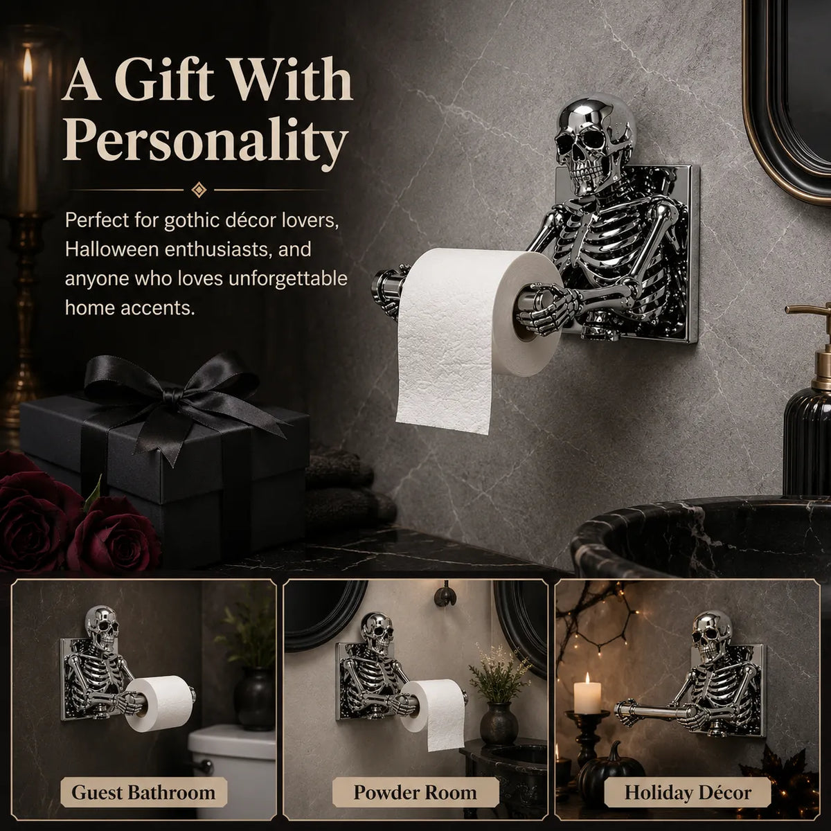 3D Skeleton Toilet Paper Holder
