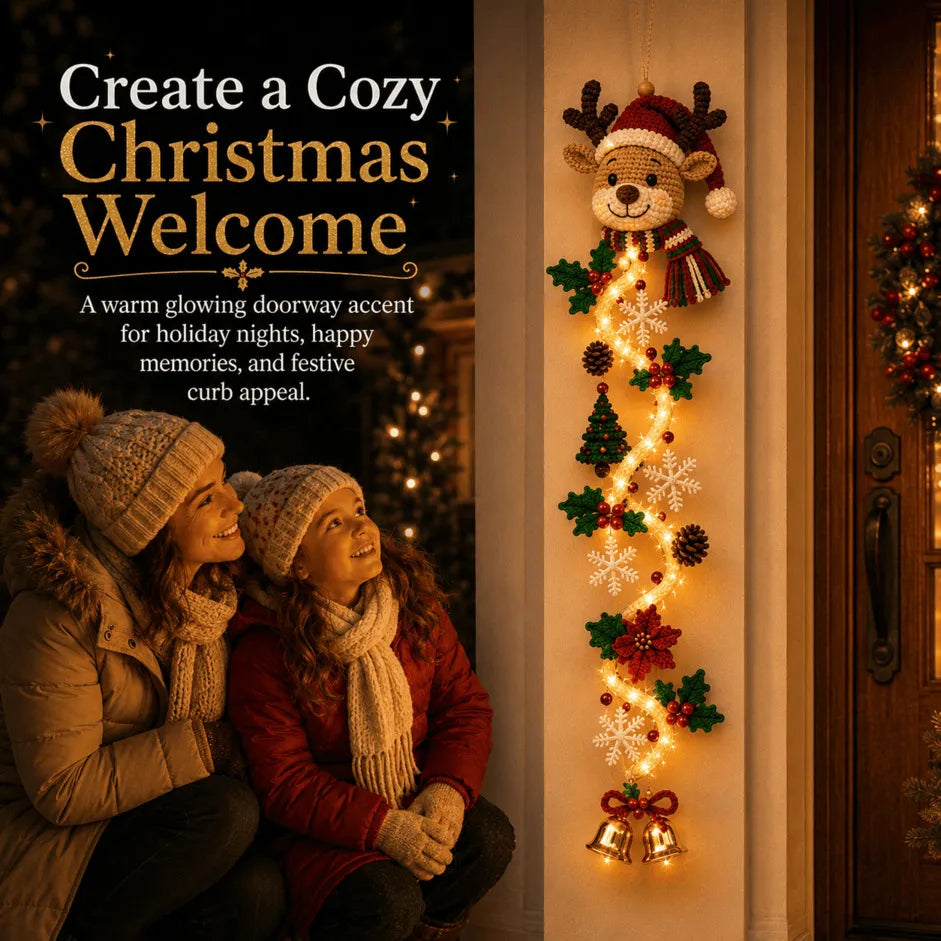 Glowing Christmas Door Hanger | 6 Festive Lighted Designs with Warm Glow