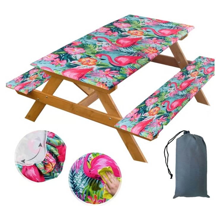 Stretch Tablecloth with Bench Covers & Carrying Bag