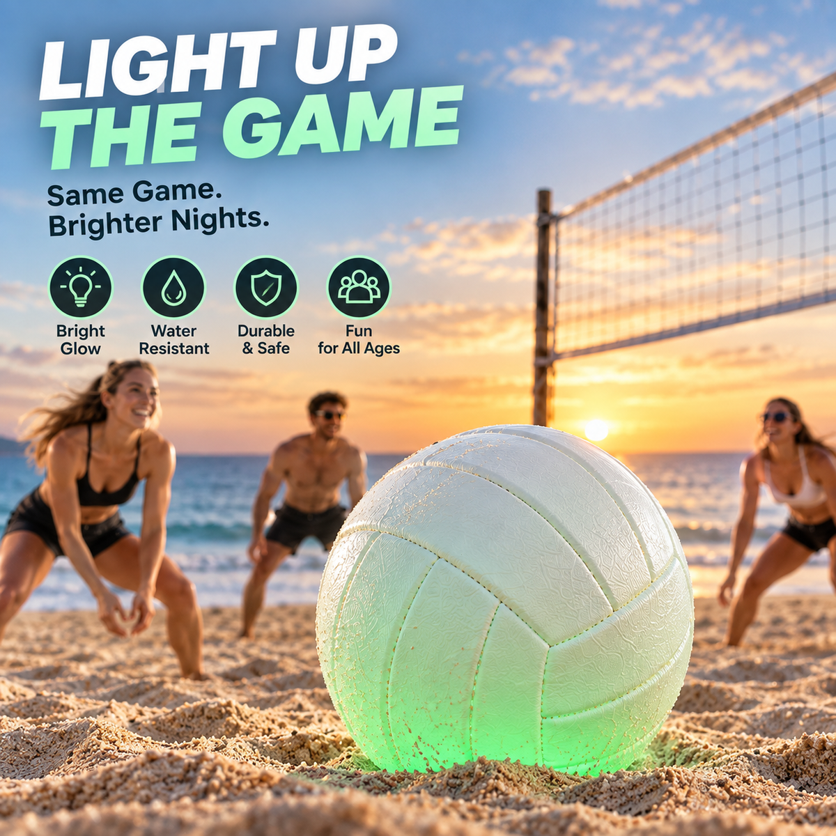 Glow-in-the-Dark Volleyball Light Up Every Game After Sunset