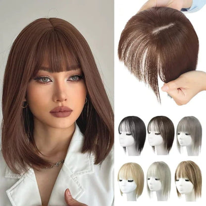 Superior Quality-Natural Hair Toppers With Bangs For Women