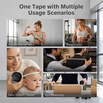 Smart Bluetooth-Enabled Digital Measuring Tape for Body Measurements (Waist, Chest, Thighs, etc.) Rechargeable
