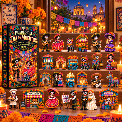 Pueblo del D a de Muertos 2026 24-Day Day of the Dead Collectible Countdown Calendar with 24 Unique Miniatures