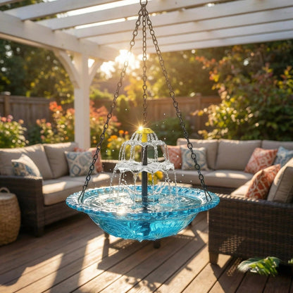 Spring --Solar Powered Hanging Bird Bath Fountain