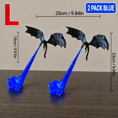 3D Printed Illuminated Dragon Flame Book Nook, Mystical Fantasy Bookshelf Decor with LED Light