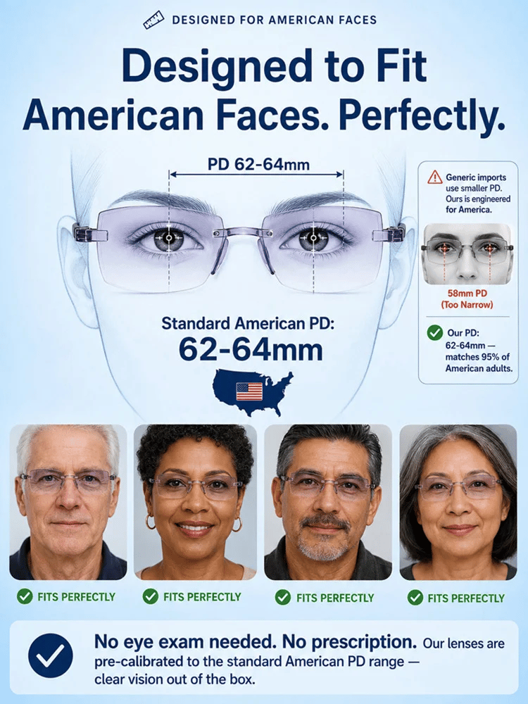 Rediscover Clear Vision Smart Zoom Diamond-Cut Reading Glasses