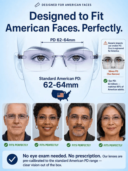 Rediscover Clear Vision Smart Zoom Diamond-Cut Reading Glasses
