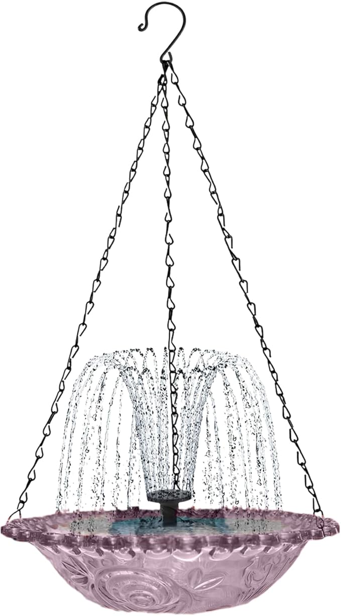 Year --Solar Cascade Hanging Bird Bath Fountain