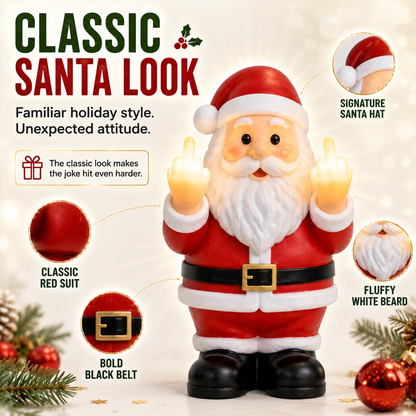 Mischievous Light-Up Middle Finger Santa Christmas Decor