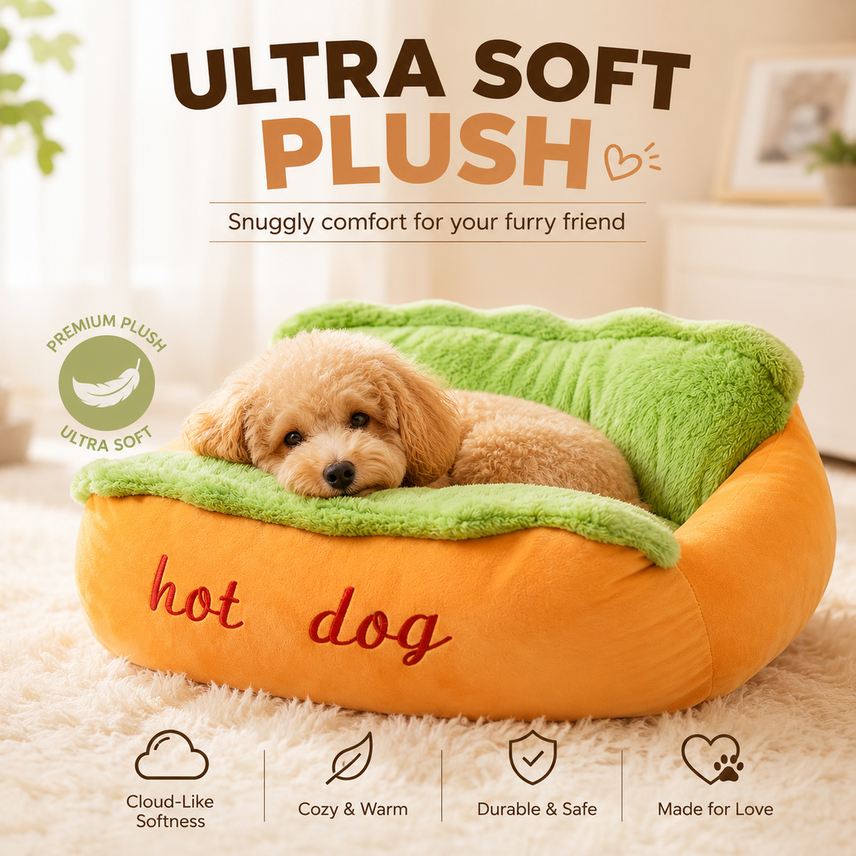 Dog Dog Bed Cute Plush Pet Sofa for Small Dogs & Cats