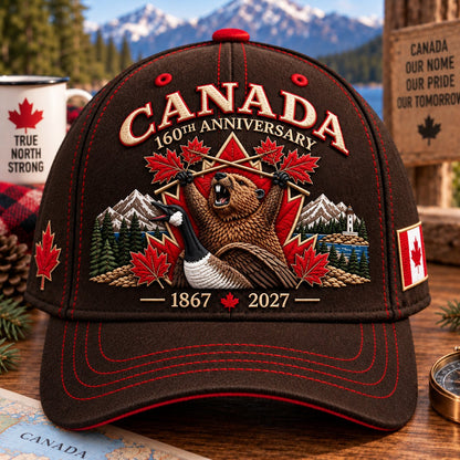 Canada 160th Anniversary 1867 2027 - Premium Embroidered Heritage Cap100% Cotton Detailed Embroidery Comfortable Fit
