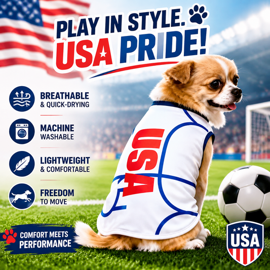 National Team Inspired Pet Jersey Stylish Football Fan Apparel for Dogs & Cats