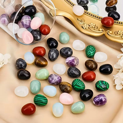 10Pcs Easter Egg Stones | Crystal Polished Gemstone Eggs | DIY Home Decor Accents