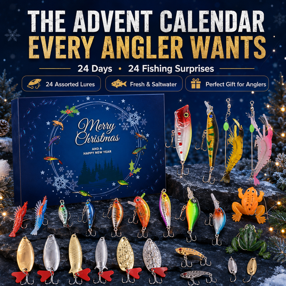 Fishing Advent Calendar-24 Fishing Lures