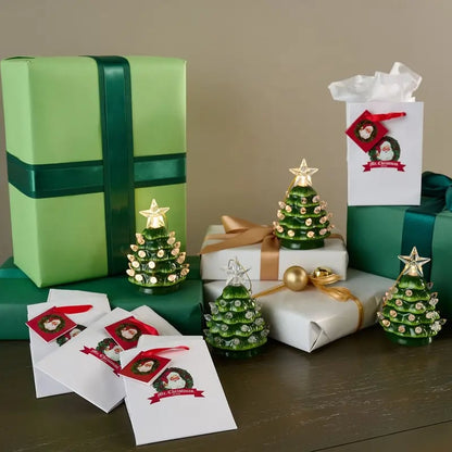 Mini 4.5-inch retro LED ceramic Christmas tree (lighted) suitable for holiday decor or as a gift