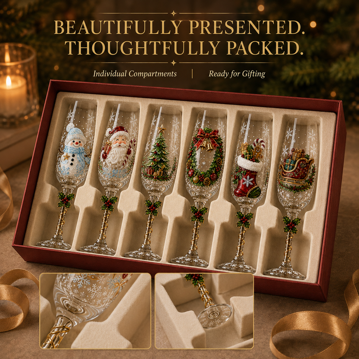 Christmas Magic Champagne Glass Collection