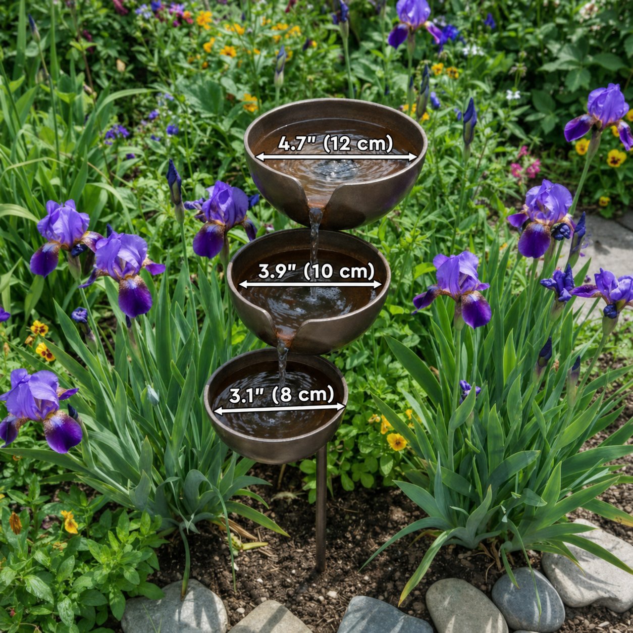 Cascading Rain Catcher Birdbath