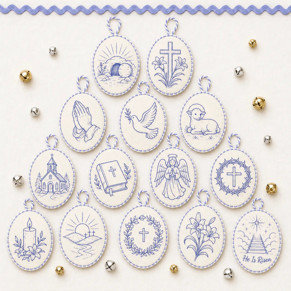 Beginner-Friendly DIY Heirloom Oval Embroidery Ornament Kit Collection