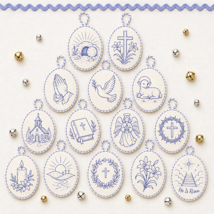 Beginner-Friendly DIY Heirloom Oval Embroidery Ornament Kit Collection