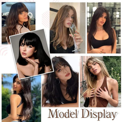 Superior Quality-Natural Hair Toppers With Bangs For Women