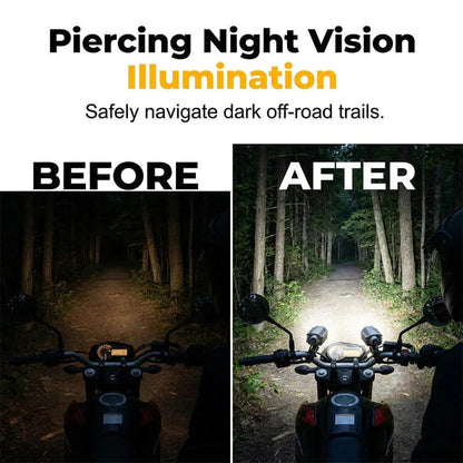 Universal Motorcycle LED Spotlight Dual Color Auxiliary Driving Light