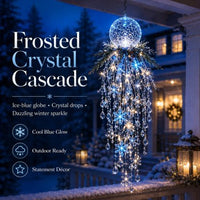 Crystal Cascade Christmas Light Hanging Snowflake & Crystal LED Porch D cor