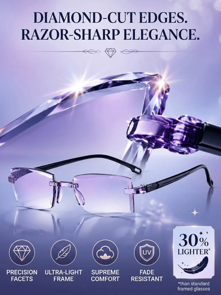 Rediscover Clear Vision Smart Zoom Diamond-Cut Reading Glasses