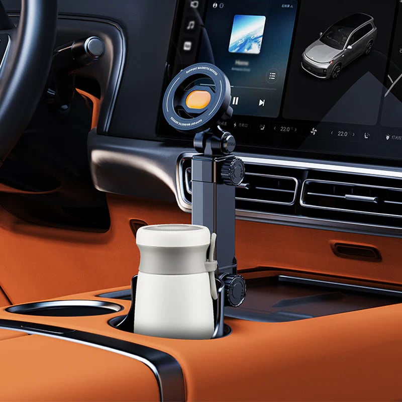 2026 Arrival Car Cup Holder Phone Mount 360 Adjustable, Strong N52 Magnet, One-Hand Operation, Fits All Phones