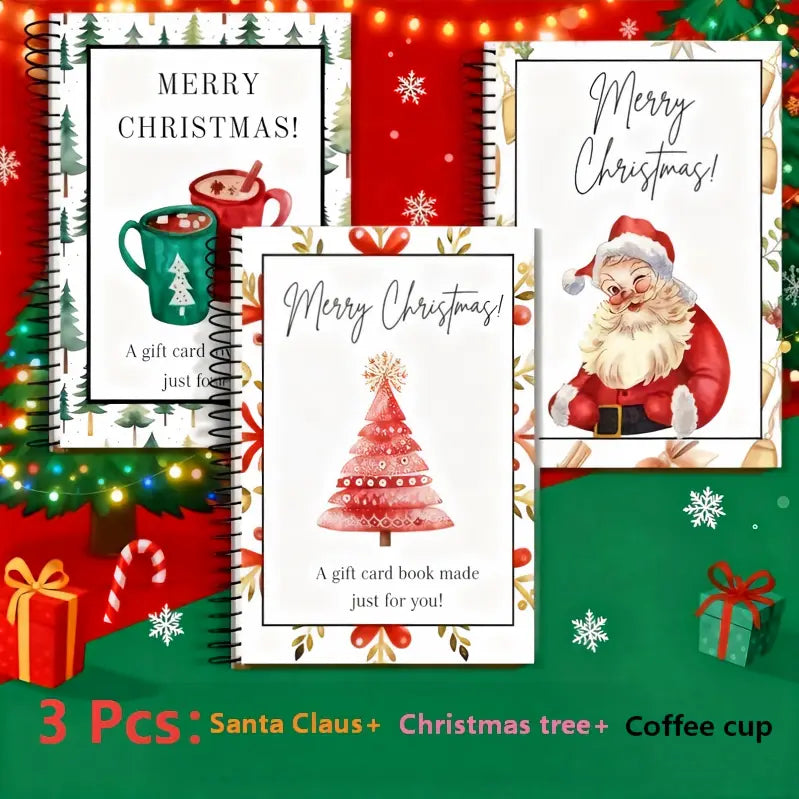 DIY Spiral-Bound Christmas Gift Card Album with Surprise Pages
