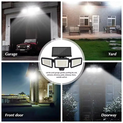 Outdoor Solar 3 Heads Led Wall Lamp Street Lights