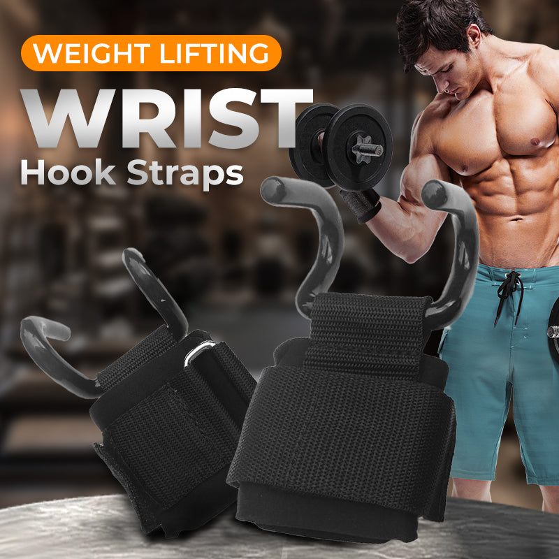 Heavy Duty Weight Lifting Wrist Hook Straps - Non-Slip Gym Wrist Support Hooks for Powerlifting & Deadlift