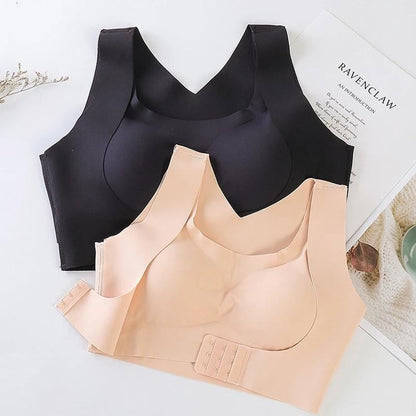 NOW! Front Closure Cross-Back Wireless Posture Bra Ultra Push-Up, All-Day Comfort & Natural Lift for a Slimmer