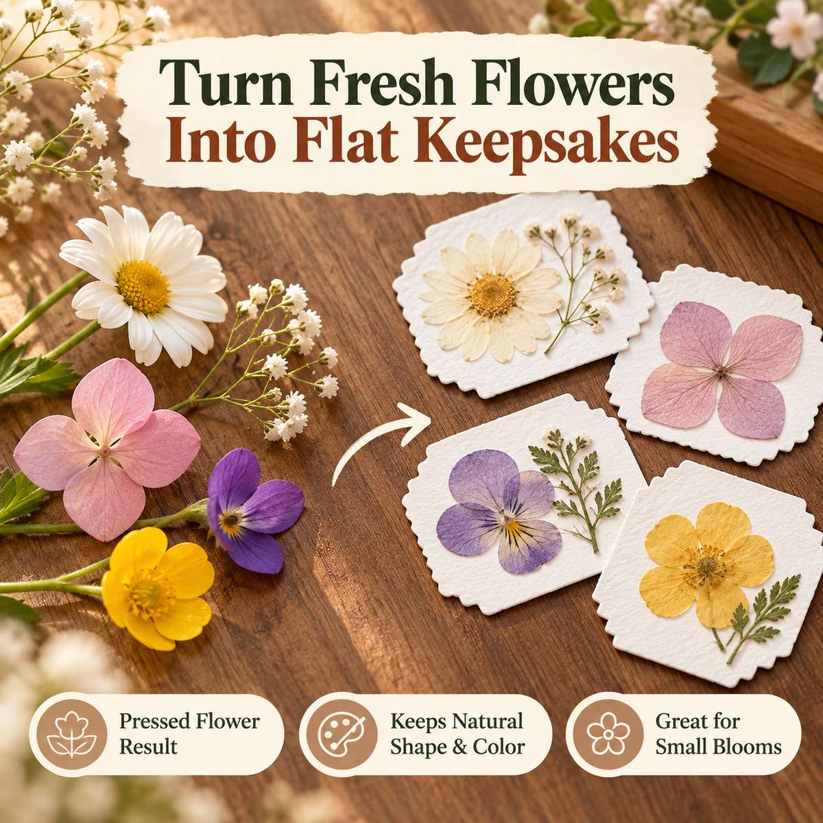 Mini Flower Press Portable Pocket Press for Flowers & Leaves