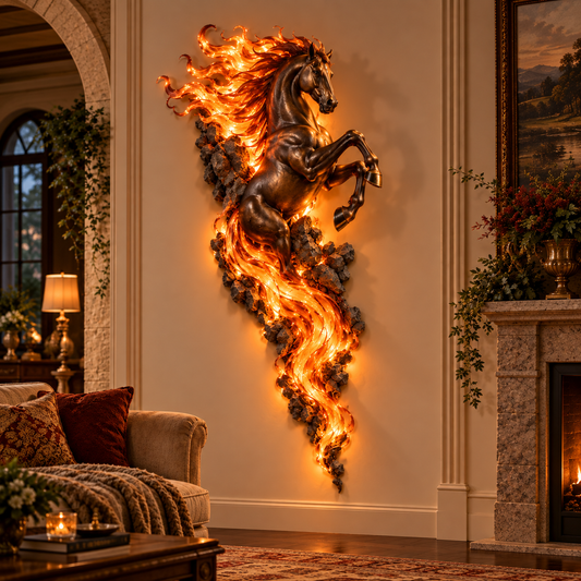 Flaming Horse Wall Decor