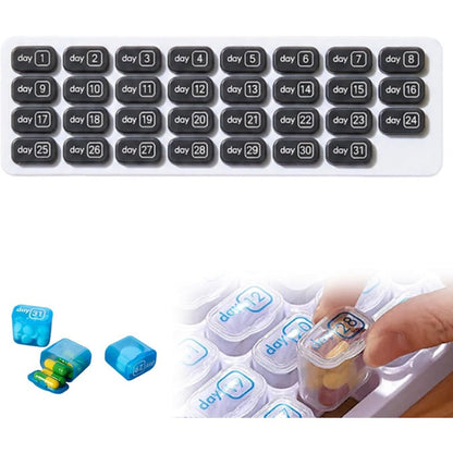 31-Day Pill Organizer Tray Monthly Medication & Vitamin Tracker for Daily Wellness