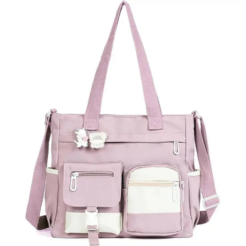 👜 Large Capacity Canvas Tote Bag – Casual Shoulder & Crossbody Bag for College, Work & Everyday Use