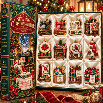 Sewing Christmas Atelier 2026 24-Day Countdown Collection with 24 Unique Sewing & Quilting Miniatures