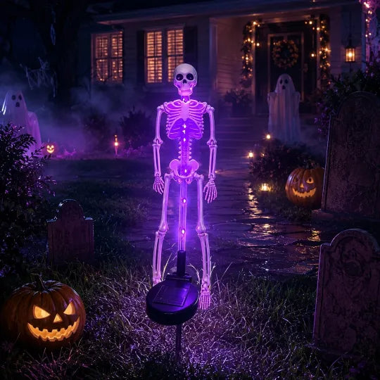 Solar Skull Garden Stake Light