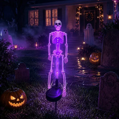 Solar Skull Garden Stake Light