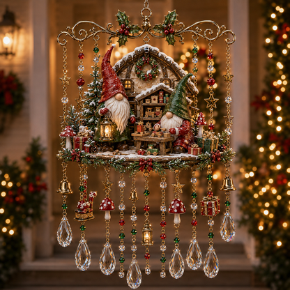 Christmas Crystal Wind Chime for Porch & Garden Decor