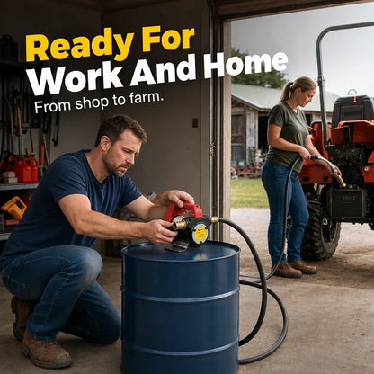 NOW! Diesel Transfer Pump 25GPM Flow Move Fuel Fast for Farms, Garages & Job Sites