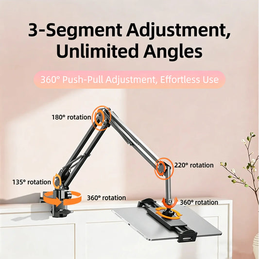 🔥 50% OFF 360° Adjustable Metal Tablet Stand – Hands-Free Holder for Bed & Desk