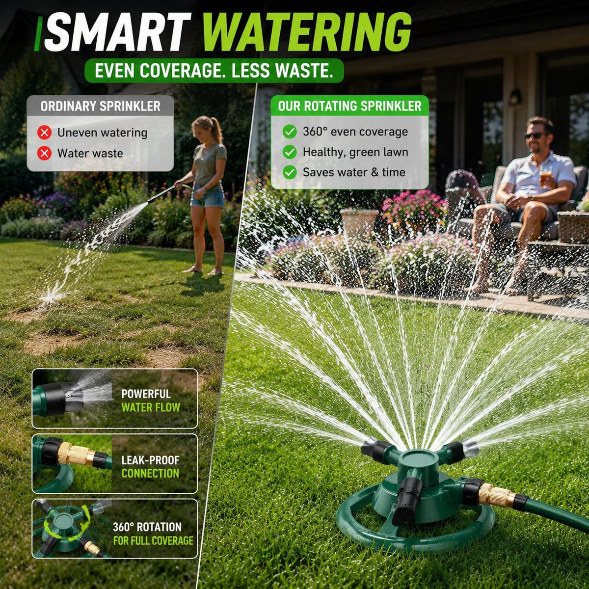 Automatic 360 Rotating Lawn Sprinkler