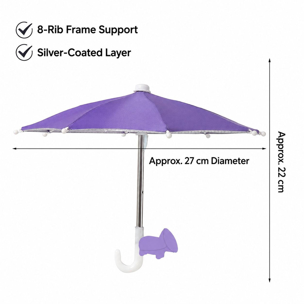 Mini Sun/Rain Umbrella for Motorcycle & Bicycle Phone MountShade Your Screen. Save Your Battery