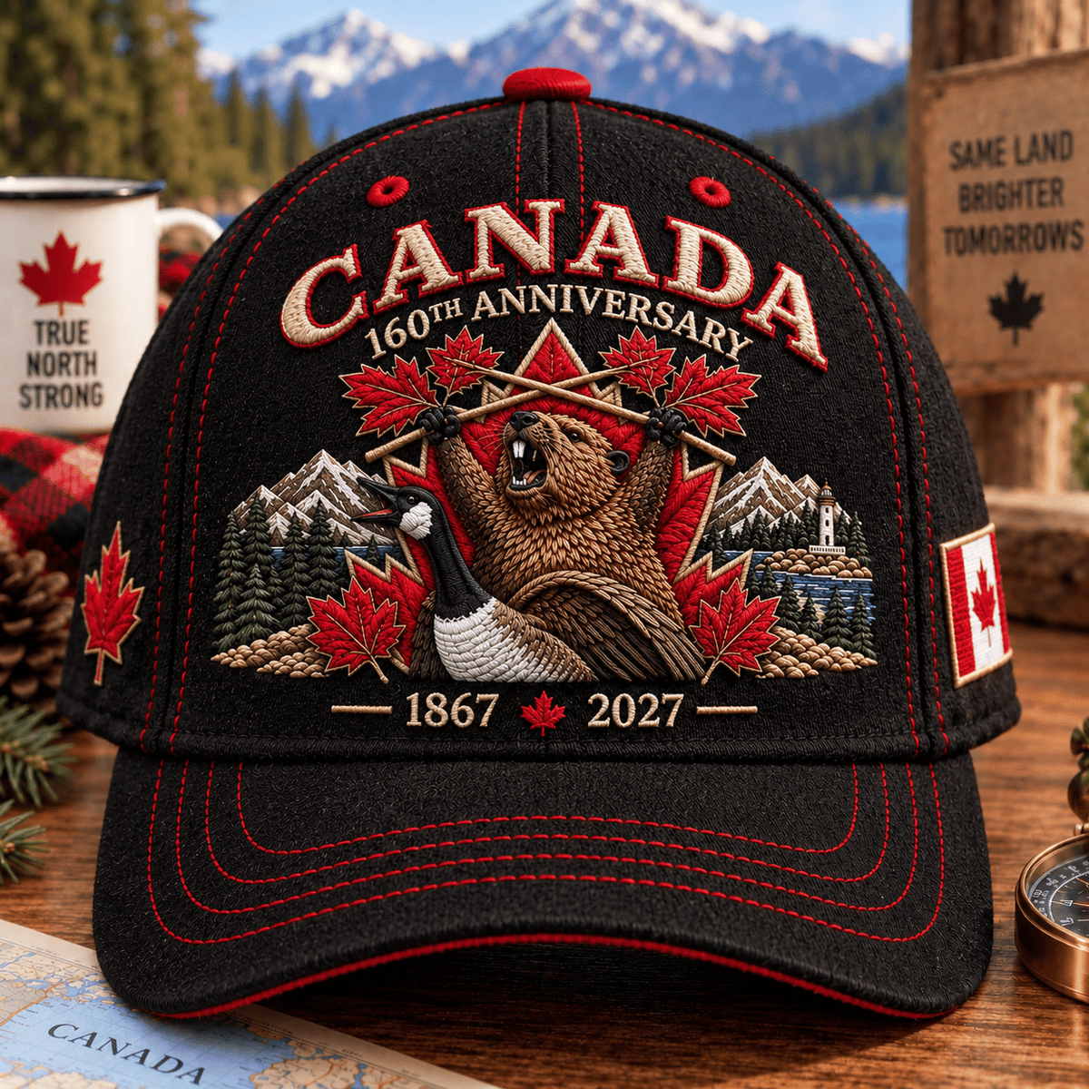 Canada 160th Anniversary 1867 2027 - Premium Embroidered Heritage Cap100% Cotton Detailed Embroidery Comfortable Fit