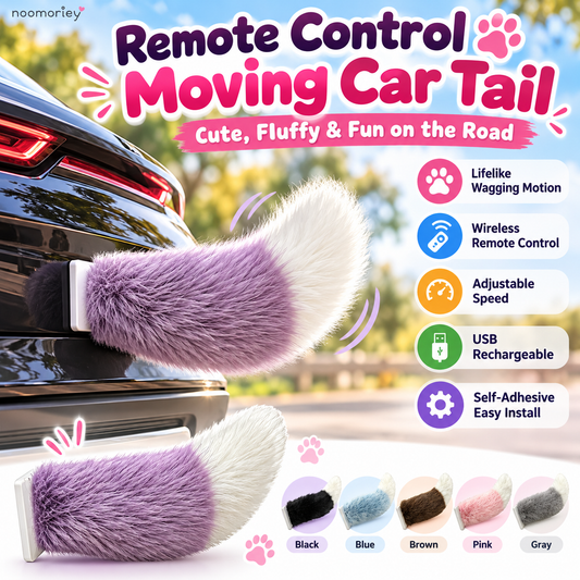 Remote Control Moving Car Tail USB Rechargeable Fluffy Vehicle Decoration