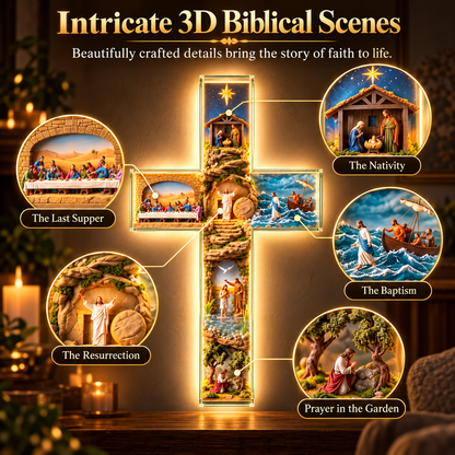 The Vigil Cross Illuminated Biblical Story Wall Cross