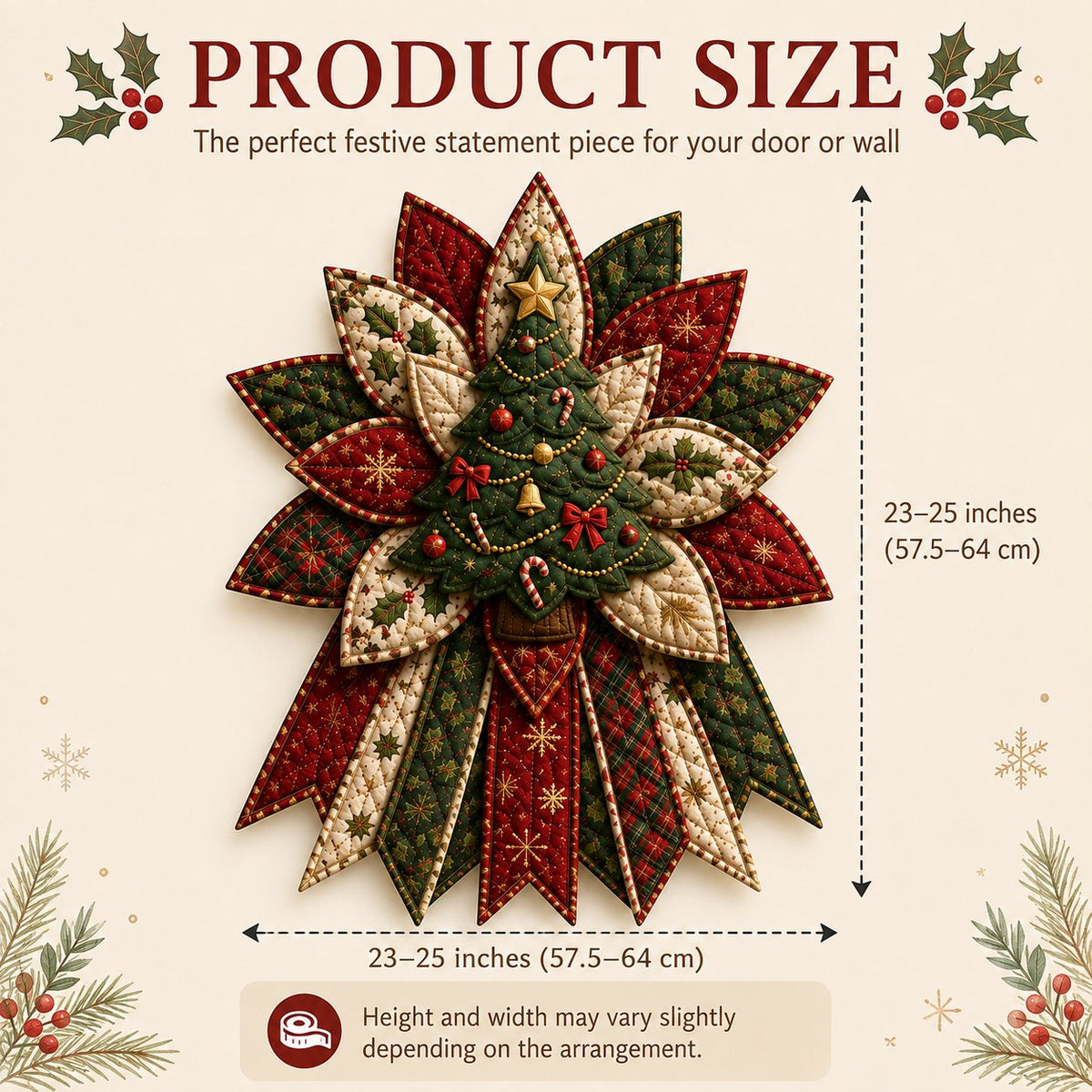 Holiday Celebration Festive Quilted Christmas Door Hanging DIY Sewing Kit